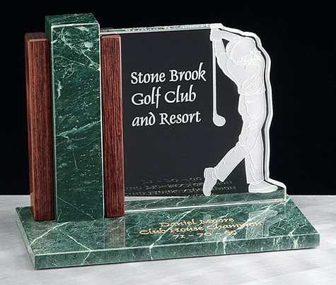Glass golf desk award